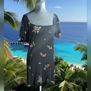 Volcom Bud Black Floral Mini Dress